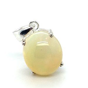 Precious Opal 8.50ct Platinum Silver Pendant